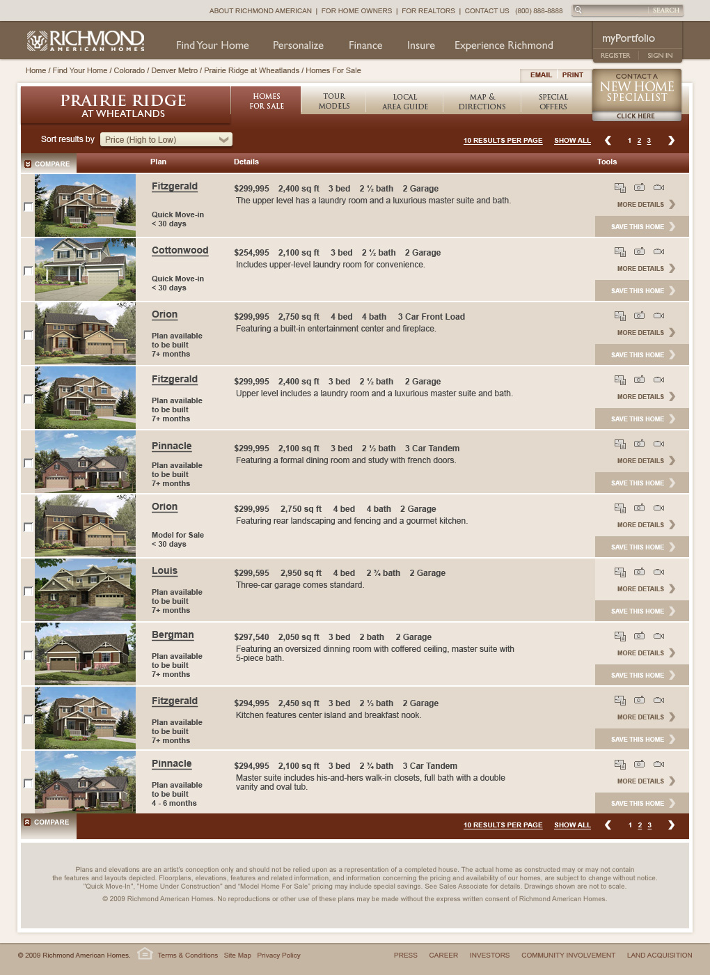 A full redesign for the entire Richmond American Homes site.