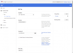 No Track Pageview tag