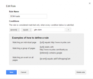 Create a DOM load event